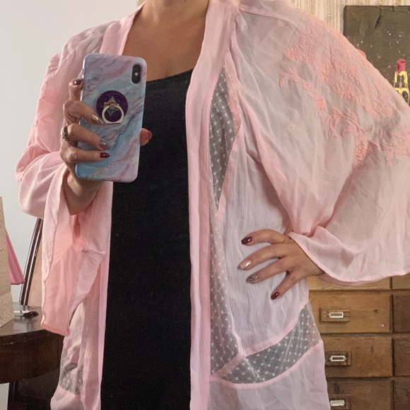 En Creme Tops - Pink kimono